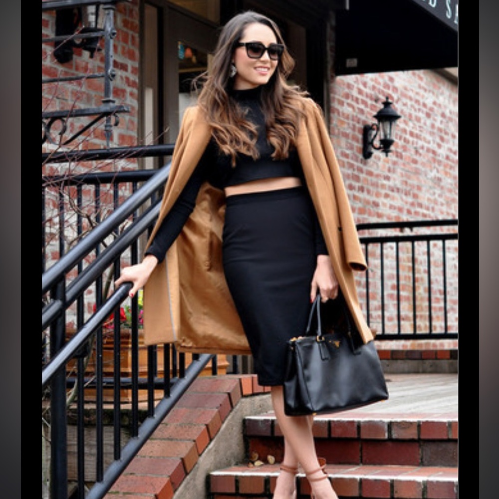 Leith high waisted body con skirt